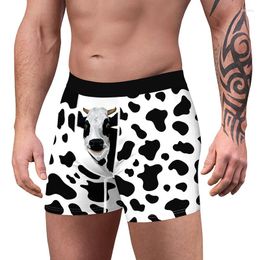 Underpants 2024 3D Funny Men's Boxers Cow Pattern Doodle Underwear Animal Humour Boxer Briefs Shorts Panties Male Breathable