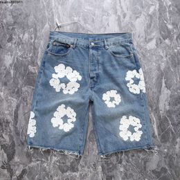Jeans Mens Luxury Designer Shorts Men Jean Flower Diamond Denim Shortpants Slim Street Hip Hopqyxz