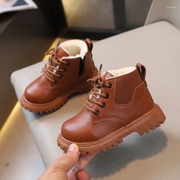 Boots Autumn Winter Kids Short For Boys Britain Style Fashion Children Girls Leather Toddler Shoes 2024 Casual Retro