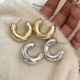 Hoop Earrings Geometric Chunky Dome Drop For Women Vintage C-Shape Gold Colour Thick Teardrop Earring Statement Wedding Jewellery Gift