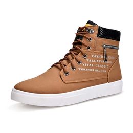 HBP Non-Brand Autumn Winter New Design Lace-up Casual Boots Good Price Fashion High-top Canvas Shoes for Men