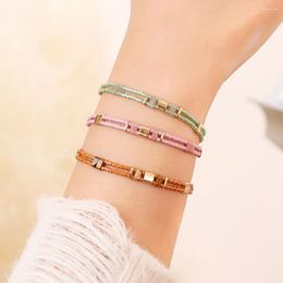 Charm Bracelets Boho Handmade Miyuki Tila Beads Bracelet For Women Fashion Stackable Colourful Pulseras Femme Jewellery Accessories