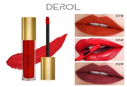 DEROL 16 Colors Waterproof Matte Liquid Lipstick longlasting Red Black Lip gloss Makeup Stick Nude Beauty Lip Tint Cosmetics L3707227721