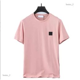 Designer High Quality Stones Island T-shirt Summer Men's and Women's Breathable Loose Short Sleeve Letter Print Valentine Street Fashion Campus Cotton T-shirt 234