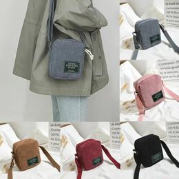 Shoulder Bags Letter Women Label Phone Ladies Purse Wild Satchel Corduroy Bag Small Messenger Lovely 2024