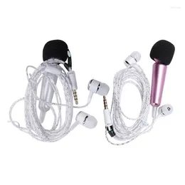 Microphones Portable Headset Microphone 3.5Mm Mini Karaoke Condenser For Phone Computer With Earphone