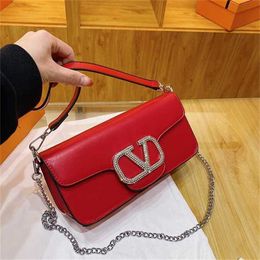 Womens 2024 Spring Elegant Small Square Fresh and Sweet Wind Shoulder Chain Handbag 70% Off Store wholesale