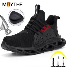 Work Sneakers Men Indestructible Shoes Work Safety Shoes With Steel Toe Cap Puncture-Proof Male Security Protective Shoes 240228
