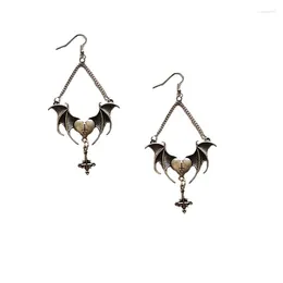 Dangle Earrings Punk Gothic Dark Fashion Bat Dripping Oil Love Cross Simple Personality Trendy For Men Women Halloween