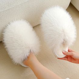 Boots Japanese Simple Solid Colour House Slippers For Women Girls Cute Fluffy Winter Warm Home Slippers Ladies Fur Shoes qt617