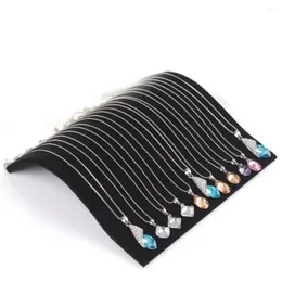 Jewellery Pouches Simple Black Velvet Necklace Bracelet Display Board Chain Pendant Organiser Stand Holder For Women