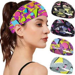Sports Headband Sweatband Printing Gym Fitness Workout Mens Headband Stretch Elastic Breathable Tennis Headband Sweat Band 13 Colours