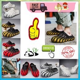 Designer Casual Platform Half pack slippers summer sliders men women Graffiti Bone White slides sandals slip we1ar resistant memory soft thick cushion slipper GAI