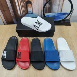 Frauen Männer rutschen Schuhe Pantoffeln Sommer Leder Sandalen Strand Folien Flachmuster Druck Flip Flops Sneakers Größe 35-46