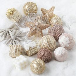 Christmas Decorations 8Pcs/Set Tree Balls Ornament Champagne Gold Hanging Bubble Glitter Xmas Year Home Party Decoration