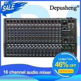 Mixer Mixing Console Depusheng Pa16 Professional Dj Audio Mixer Sound Board Desk System Interface 16 Channel Digital 99 Reverb Effect