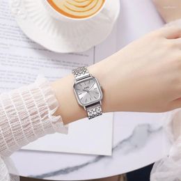 Wristwatches Stainless Steel Bracelet Watch Women Fashion Minimalist Temperament Watches Small Square Quartz Wristwatch Relojes Para Mujer