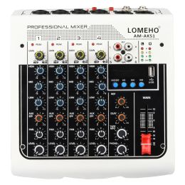 Mixer Audio Mixer Lomeho 4 Mono 1 Stereo 6 Channel Bluetooth Usb Play Record Karaoke Dj Party School Meeting Church Family Amaks1