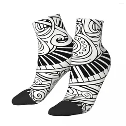 Men's Socks Happy Ankle Musical Doodle Music Notes Harajuku Crazy Crew Sock Gift Pattern Printed