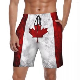 Men's Shorts Canada Flag Board Summer 3D Print Cool Stylish Short Pants Men Sportswear Breathable Printed Swimming Trunks
