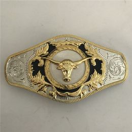 1 Pcs Big Size Gold Bull Head Western Belt Buckle For Cintura Cowboy312T