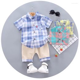 Clothing Sets Summer Baby Boy's Suit Gentleman's Stripe Short-sleeved Shirt Trousers 2-piece 1 2 3 4 Year Old