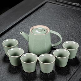 Teaware Sets 7pcs Jade Green Tea Chinese Set Room Decoration Ceremony Porcelain Teapot With Cup