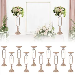 Vases 10PCS 19.5inch Metal Trumpet Stand Wedding Centrepieces Candle Holder Gold Flower Vase Tabletop Party Decor