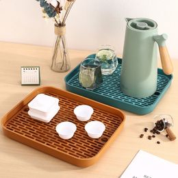 Coffeeware Teaware Tea Tray Plastic Silicone Dish Dry Fruit Serving Tray Rustic Food Office Serviertablett Tea Accessories 240304