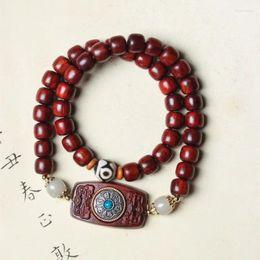 Strand Santalinus Old-Styled Bead Double Circle Bracelet Creative Accessories Six Words Mantra Luck Changeable Beads