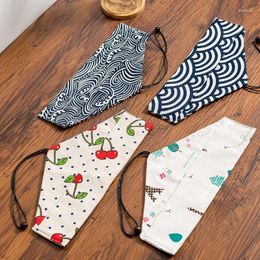Storage Bags Creative Cotton Drawstring Bag Tableware Triangle Chopsticks Spoon Kit Cloth Portable 5Pcs