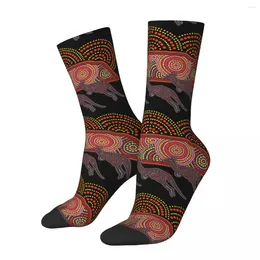 Men's Socks Funny Crazy Sock For Men Kangaroo Hip Hop Harajuku Aboriginal Art Culture Creative Totem Fashion Happy Quality Boys Crew