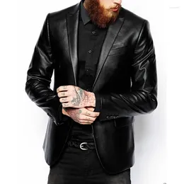 Men's Jackets Suit Jacket Sheepskin Black Leather Classic Style Fashionable Trend