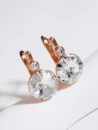 Stud Earrings Trendy Piercing For Ladies Daily Accessories Round Designer Women's Crystal Earings Jewellery Christmas Gift