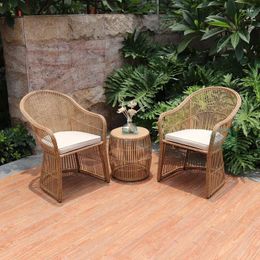 Camp Furniture Balcony Small Tables And Chairs Rattan Woven Leisure Garden Outdoor Courtyard