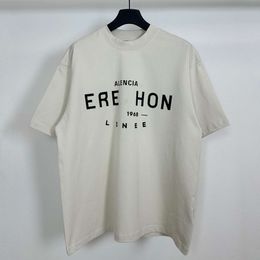 led balenciagia track designer clothes triple s balanciaga Tshirt extremeHigh Version Paris 24ss Early Spring New Letter Print Washed and Worn Out by b Familys Corre