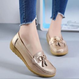 Shoes RS18 Women Flats Dance Shoes Leather Breathable Moccasins Women Boat Shoes Ballerina Ladies Casual Shoes Sneakers Women Shoes