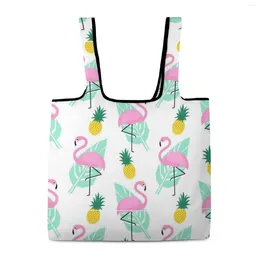 Shopping Bags Fruit Animal Printing Custom Pattern Handbag Opening Portable Foldable Bag Women Shoppers Sundry Storage
