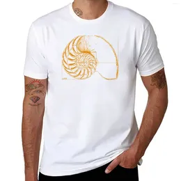 Men's Tank Tops Fibonacci On A Nautilus Shell (orange) T-Shirt Kawaii Clothes Graphic T Shirt Mens T-shirts Anime