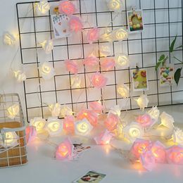 153M BatteryUSB Powered Christmas String Lights Rose Flower Waterproof Fairy for Valentine Wedding Decor 240314