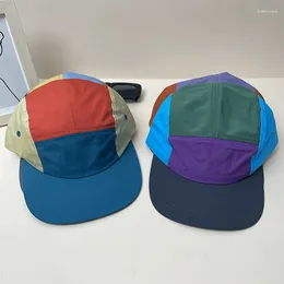 Ball Caps American Flat Edge Quick Drying 5-Panel Camp Cap Japanese Splicing Baseball Soft Top Outdoor Hiking Camping