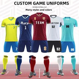 Men Women Customise Jerseys Adults Kids Football Uniforms Shirts Futsal Sportswear Kit Training Tracksuit Child Sports Suit y240315