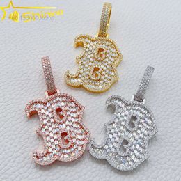 Fast Delivery Fashion Jewellery Sterling Sier B Letter Charm Iced Out Vvs Moissanite Pendant