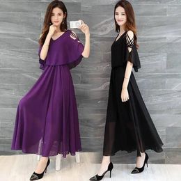 Casual Dresses Summer Wear For Women Chiffon Sexy Expansion Skirt Woman Dress Vestido De Mujer Femme Robe