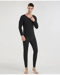 Men's Thermal Underwear Sleep Wear Couple Clothing Matching Winter Warm Set For Women Man Solid Simple Elastic Female Male