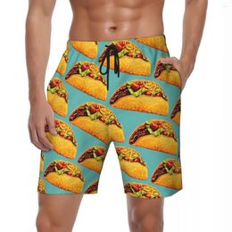 Men's Shorts Swimsuits Delicious Food Hamburgers Board Summer Cool Y2K Retro Beach Short Pants Men Fun Sports Fast Dry Swimming Trunks