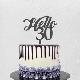 Party Supplies Personalised Birthday Cake Topper Custom Age Hello 30 40 50 60 For 30th 40th 50th 60th Decoration