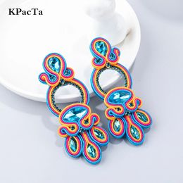 KPacTa Soutache Handmade Sales luxury earrings for women Dangle Charms Accseeories Bohemian Soutache Jewelry Party Gift 240312