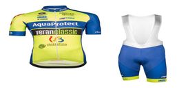 Aqua Protect Veranclassic team Cycling Short Sleeves jersey bib shorts sets Mens Clothing Bike summer quick dry Bicycle clothing U2802689