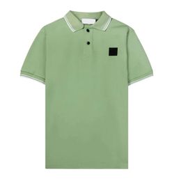 2024 Summer Leisure Time Comfortable Mens stones island Polos Simple Embroidery Solid Polo Shirt Fashion Brand Couple Short Sleeve kouf556